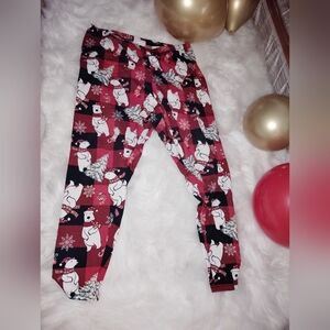 eye candy Red and Black Plaid Polar Bear Lounge Pants/Leggings
